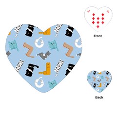 Unusual And Funny Tetris Cats Playing Cards Single Design (heart) by SychEva