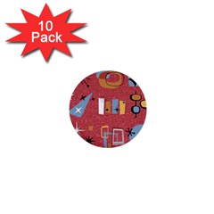 50s 1  Mini Buttons (10 Pack)  by NerdySparkleGoth