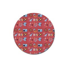 50s Small Print Magnet 3  (round) by NerdySparkleGoth
