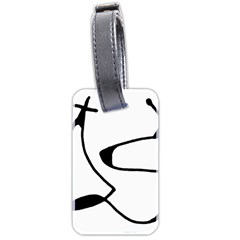 Black And White Abstract Linear Decorative Art Luggage Tag (two Sides) by dflcprintsclothing