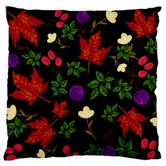Golden Autumn, Red-yellow Leaves And Flowers  Standard Flano Cushion Case (two Sides) by Daria3107