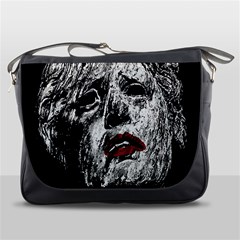 Creepy Head Sculpture Artwork Messenger Bag by dflcprintsclothing