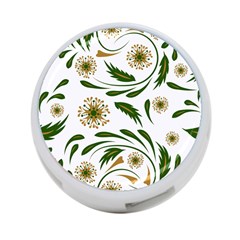 Folk Flowers Pattern Floral Surface Design 4-port Usb Hub (one Side) by Eskimos