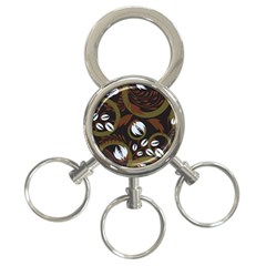 Folk Flowers Pattern Floral Surface Design 3-ring Key Chain by Eskimos