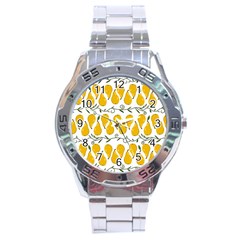 Juicy Yellow Pear Stainless Steel Analogue Watch by SychEva