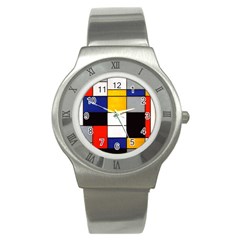 Composition A By Piet Mondrian Stainless Steel Watch by maximumstreetcouture