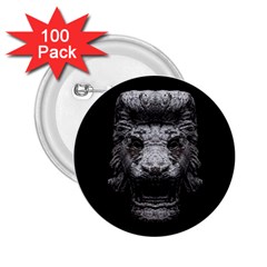 Creepy Lion Head Sculpture Artwork 2 2 25  Buttons (100 Pack)  by dflcprintsclothing