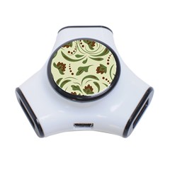 Folk Flowers Pattern  3-port Usb Hub by Eskimos