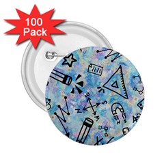 Science-education-doodle-background 2 25  Buttons (100 Pack)  by Sapixe