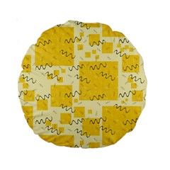 Party-confetti-yellow-squares Standard 15  Premium Round Cushions by Sapixe