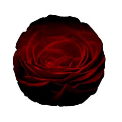 Rose-red-rose-red-flower-petals-waves-glow Standard 15  Premium Flano Round Cushions by Sapixe