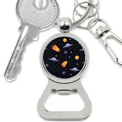 Cosmos Rockets Spaceships Ufos Bottle Opener Key Chain by Sapixe