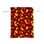 Autumn Pattern,oak And Maple On Burgundy Lightweight Drawstring Pouch (S) Front