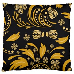Folk Flowers Pattern Floral Surface Large Flano Cushion Case (two Sides) by Eskimos