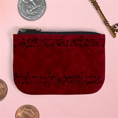 Black Splashes On Red Background Mini Coin Purse by SychEva