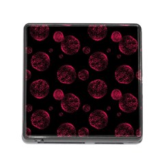 Red Sponge Prints On Black Background Memory Card Reader (square 5 Slot) by SychEva