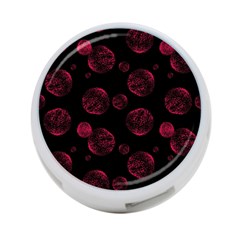 Red Sponge Prints On Black Background 4-port Usb Hub (two Sides) by SychEva
