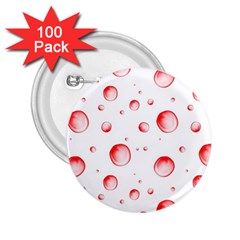 Red Drops On White Background 2 25  Buttons (100 Pack)  by SychEva