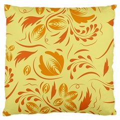 Folk Flowers Pattern Large Flano Cushion Case (one Side) by Eskimos