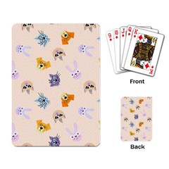 Funny Animal Faces With Glasses Cat Dog Hare Playing Cards Single Design (rectangle) by SychEva