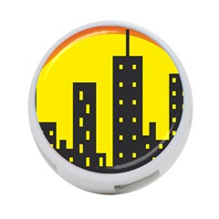 Skyline-city-building-sunset 4-port Usb Hub (one Side) by Sudhe
