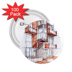 Rag-flats-onion-flats-llc-architecture-drawing Graffiti-architecture 2 25  Buttons (100 Pack)  by Sudhe