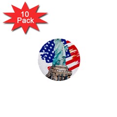 Statue Of Liberty Independence Day Poster Art 1  Mini Buttons (10 Pack)  by Sudhe