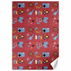 50s Red Canvas 12  X 18  by NerdySparkleGoth