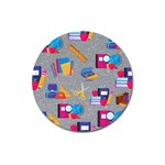 80s and 90s School Pattern Magnet 3  (Round) Front