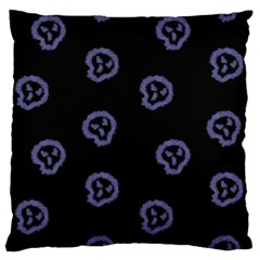 Purple Skulls On Dark Background Large Flano Cushion Case (two Sides) by SychEva