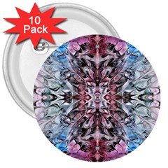 Abstract Waves  3  Buttons (10 Pack)  by kaleidomarblingart