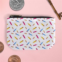 Multicolored Pencils And Erasers Mini Coin Purse by SychEva