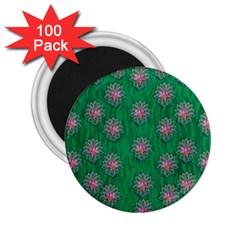 Lotus Bloom In The Blue Sea Of Peacefulness 2 25  Magnets (100 Pack)  by pepitasart