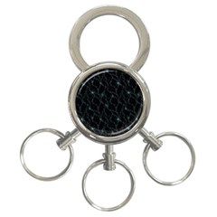 Turquoise Abstract Flowers With Splashes On A Dark Background  Abstract Print 3-ring Key Chain by SychEva