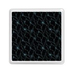 Turquoise Abstract Flowers With Splashes On A Dark Background  Abstract Print Memory Card Reader (Square) Front