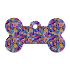 Multicolored Circles And Spots Dog Tag Bone (two Sides) by SychEva