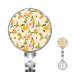 Yellow Juicy Pears And Apricots Stainless Steel Nurses Watch by SychEva