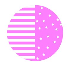Saturated Pink Lines And Stars Pattern, Geometric Theme Mini Round Pill Box (pack Of 5) by Casemiro