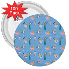 Beautiful Girls With Drinks 3  Buttons (100 Pack)  by SychEva