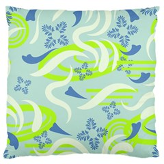 Folk Flowers Pattern  Large Flano Cushion Case (one Side) by Eskimos