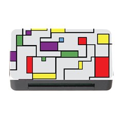 Colorful Rectangles Memory Card Reader With Cf by LalyLauraFLM