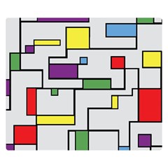 Colorful Rectangles Double Sided Flano Blanket (small)  by LalyLauraFLM
