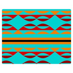 Shapes On A Blue Background Double Sided Flano Blanket (medium)  by LalyLauraFLM