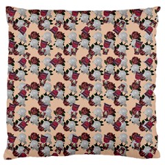 Vintage Floral And Goth Girl Peach Bg Standard Flano Cushion Case (one Side) by snowwhitegirl
