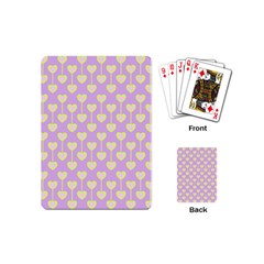 Yellow Hearts On A Light Purple Background Playing Cards Single Design (mini) by SychEva