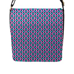 Blue Circles On Purple Background Geometric Ornament Flap Closure Messenger Bag (l) by SychEva