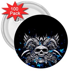 Skullart 3  Buttons (100 Pack)  by Sparkle