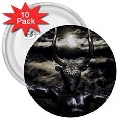 Creepy Mythological Artwork Collage 3  Buttons (10 Pack)  by dflcprintsclothing