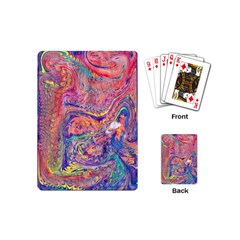 Painted Feathers Playing Cards Single Design (mini) by kaleidomarblingart