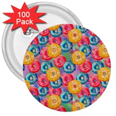 Multicolored Donuts 3  Buttons (100 Pack)  by SychEva